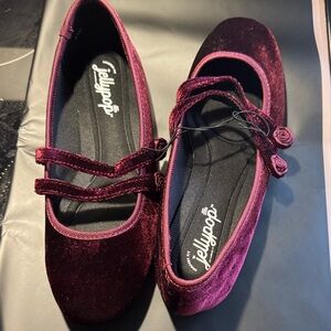 Jellypop Women's Deep Red Velvet Loafers